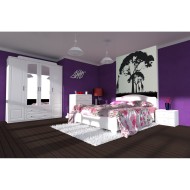 Dormitor Sara cu pat 160x200 cm cu somiera fixa Dormitor Sara cu pat 160x200 cm cu somiera fixa